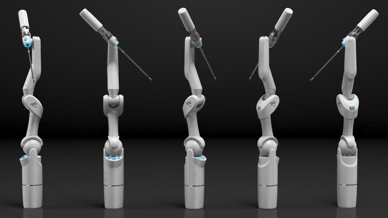 3D model DLR MIRO Medical Versatile Robotic Arm Rigged