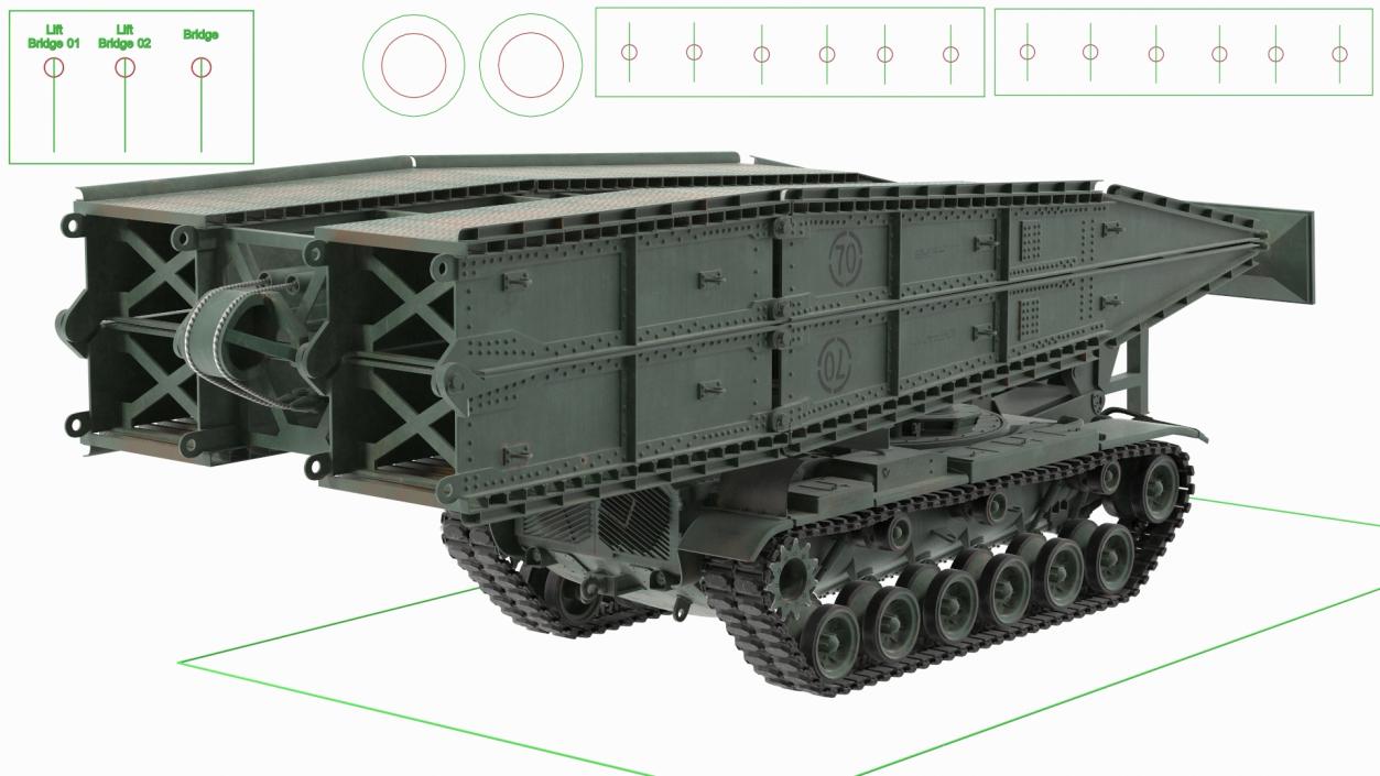 Armored Vehicle Launched Bridge AVLB M60A1 Rigged 3D model