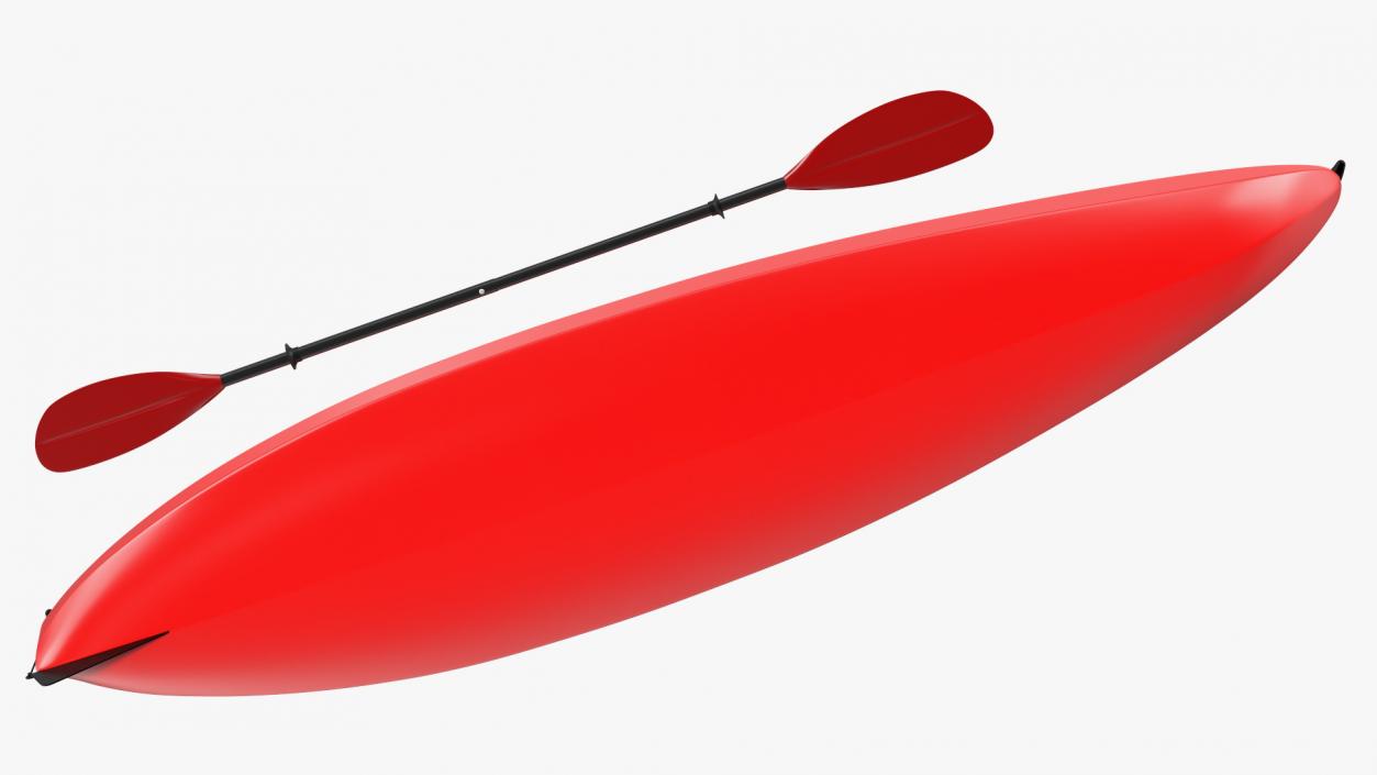 3D model Recreational Kayak with Paddle