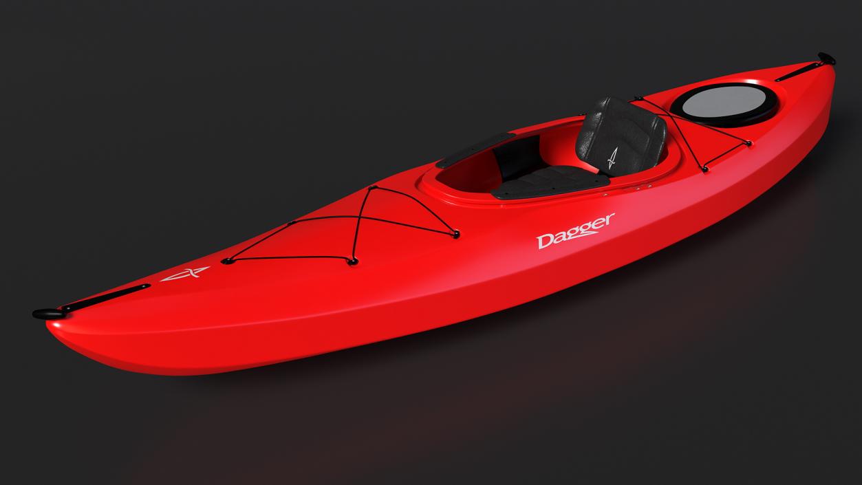 3D model Recreational Kayak with Paddle