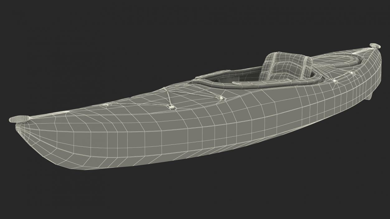 3D model Recreational Kayak with Paddle