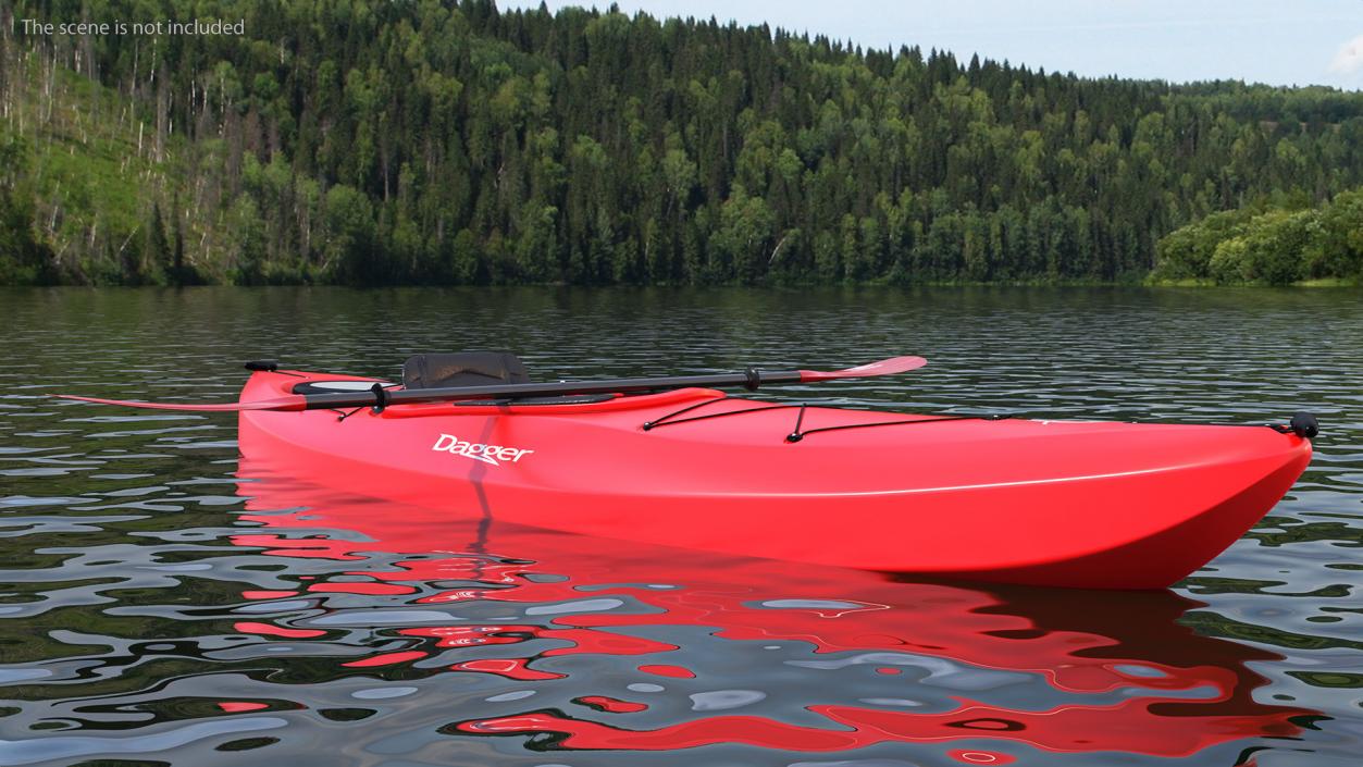 3D model Recreational Kayak with Paddle