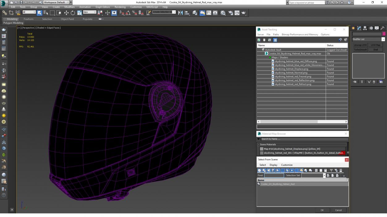 3D model Cookie G4 Skydiving Helmet Red