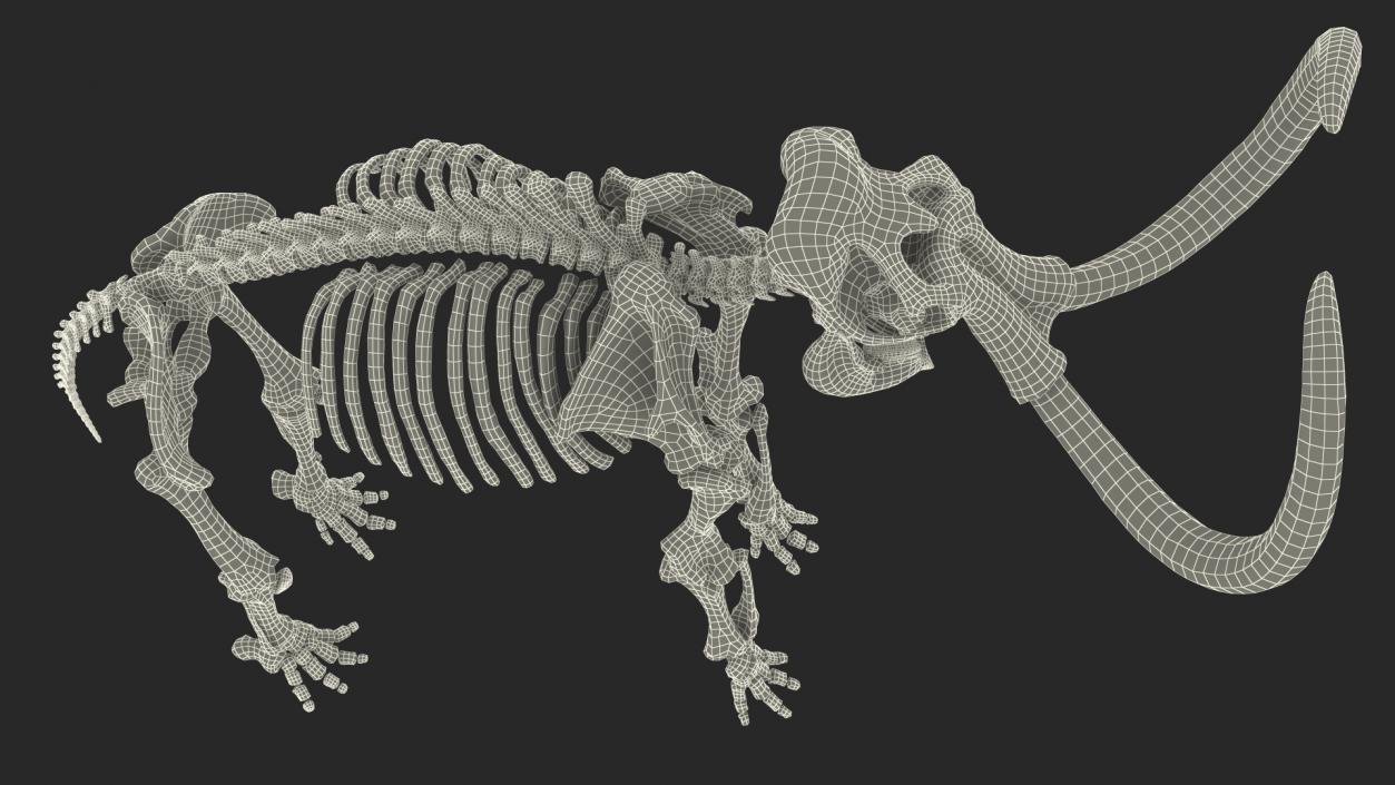 3D Mammoth Skeleton Old Bones Rigged model