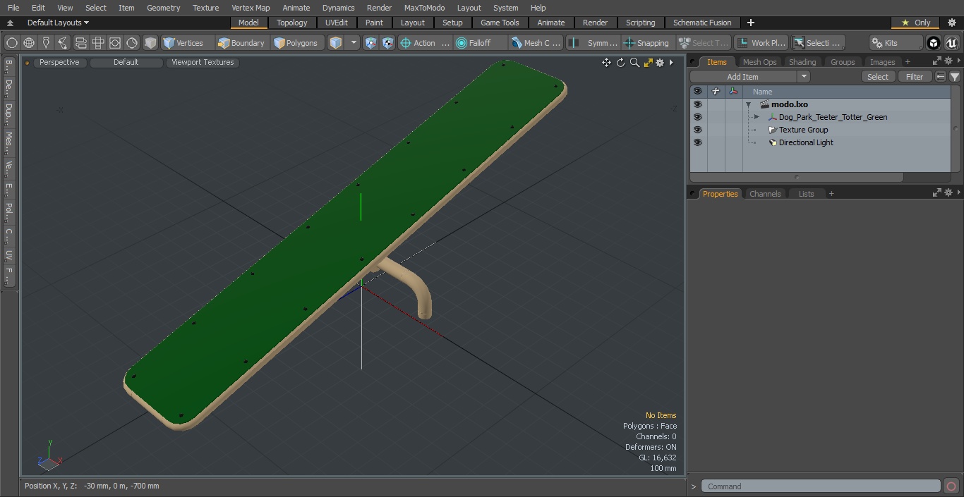 3D Dog Park Teeter Totter Green model