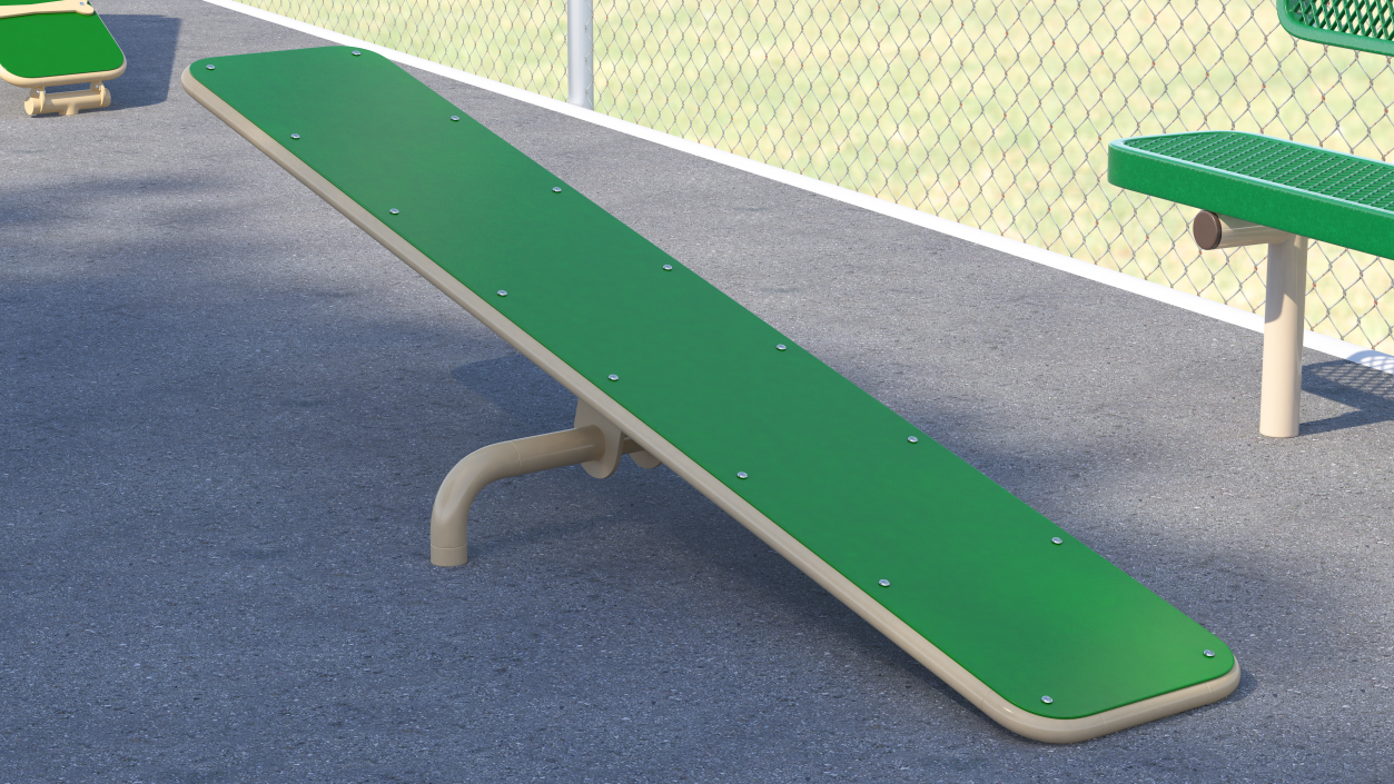 3D Dog Park Teeter Totter Green model