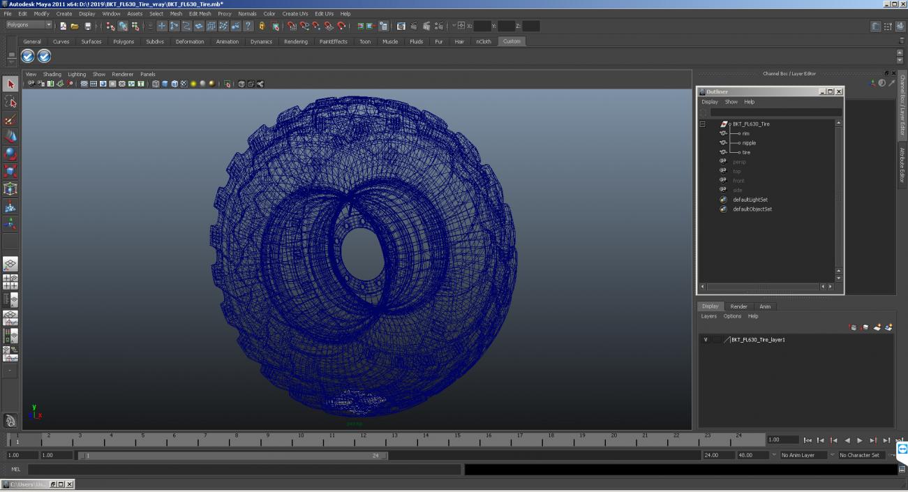 BKT FL630 Tire 3D model