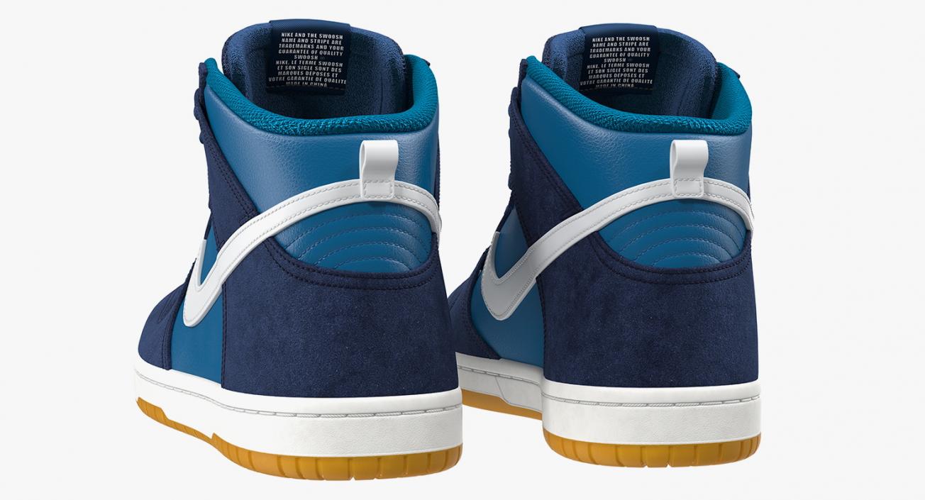 3D model Skateboarding Shoe Nike SB Dunk High Pro Blue