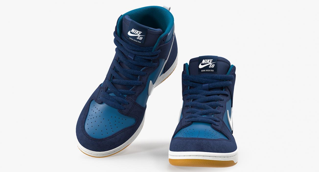 3D model Skateboarding Shoe Nike SB Dunk High Pro Blue