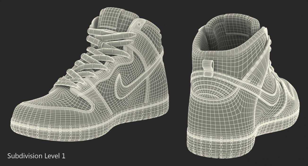 3D model Skateboarding Shoe Nike SB Dunk High Pro Blue