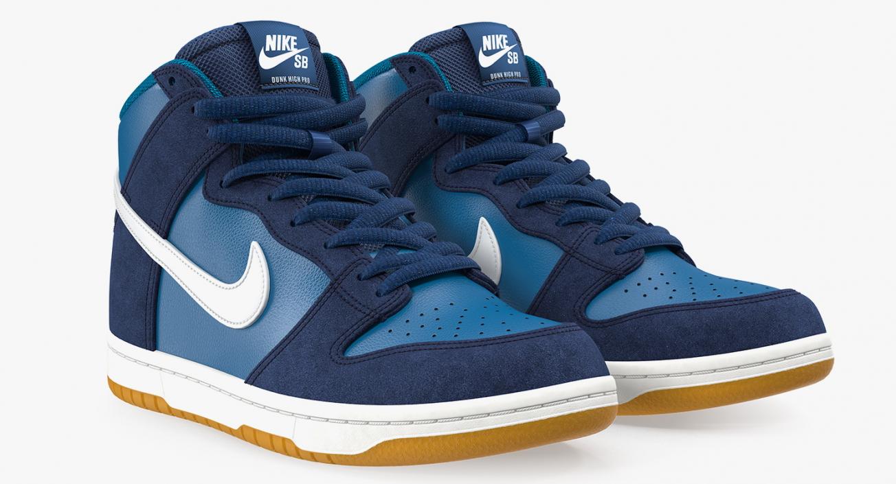 3D model Skateboarding Shoe Nike SB Dunk High Pro Blue