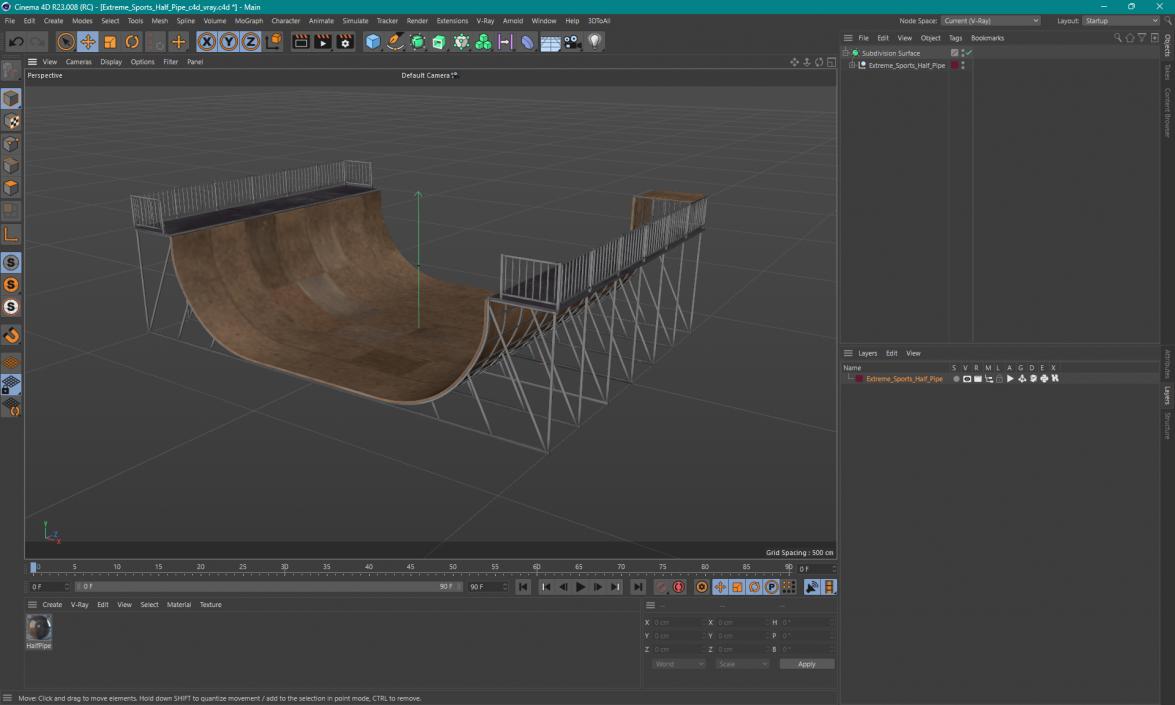 Extreme Sports Half Pipe 3D model