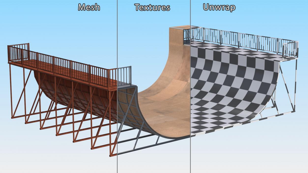 Extreme Sports Half Pipe 3D model