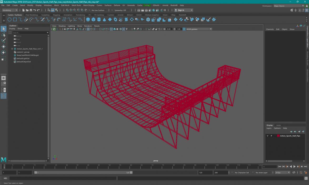 Extreme Sports Half Pipe 3D model