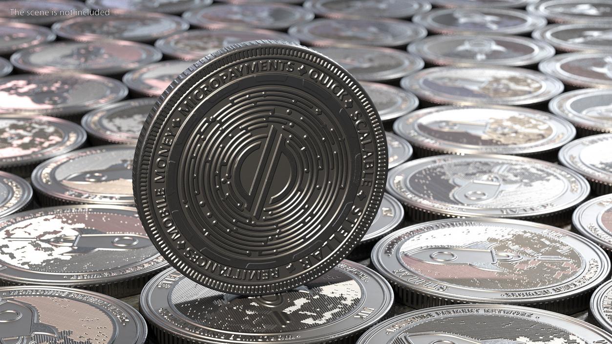 Stellar Lumens XLM Physical Coin Silver 3D model