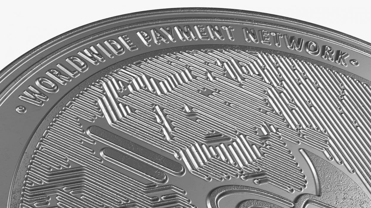 Stellar Lumens XLM Physical Coin Silver 3D model