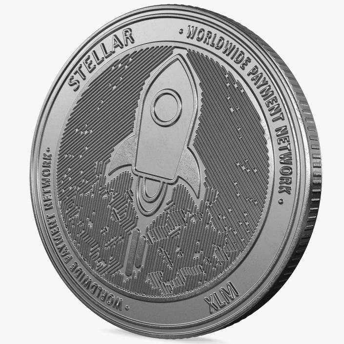 Stellar Lumens XLM Physical Coin Silver 3D model