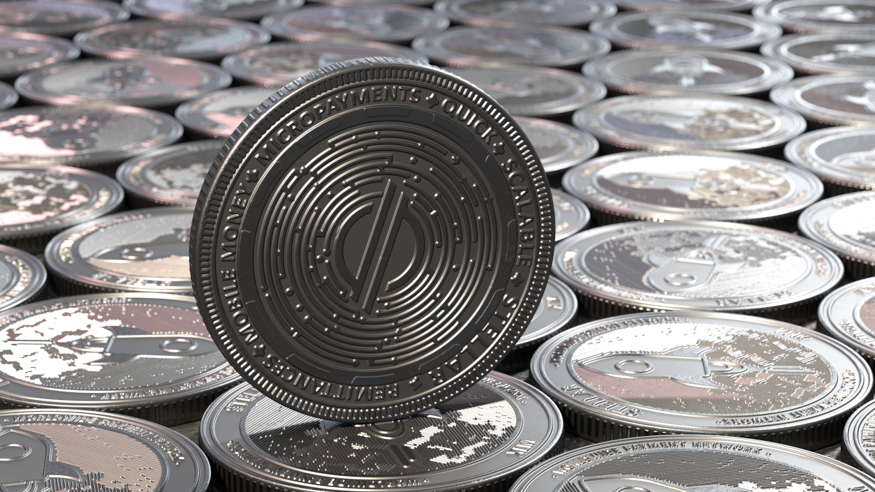 Stellar Lumens XLM Physical Coin Silver 3D model