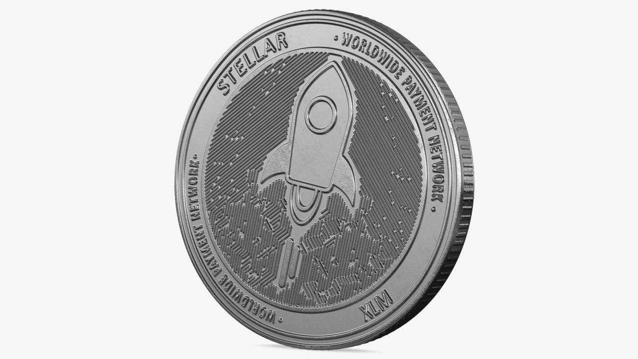 Stellar Lumens XLM Physical Coin Silver 3D model