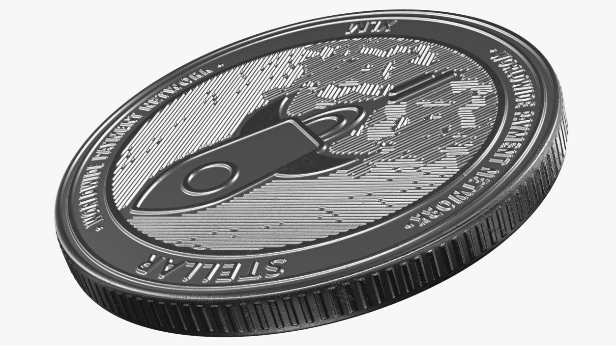 Stellar Lumens XLM Physical Coin Silver 3D model