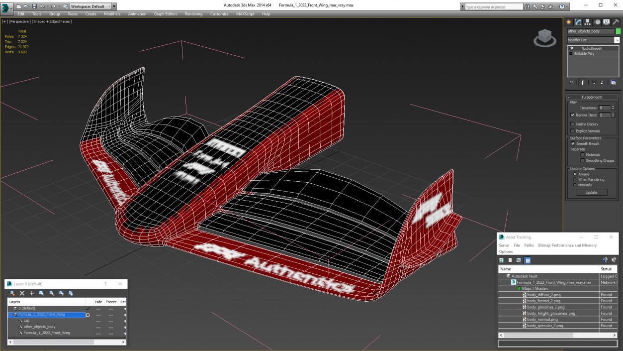 3D model Formula 1 2022 Front Wing