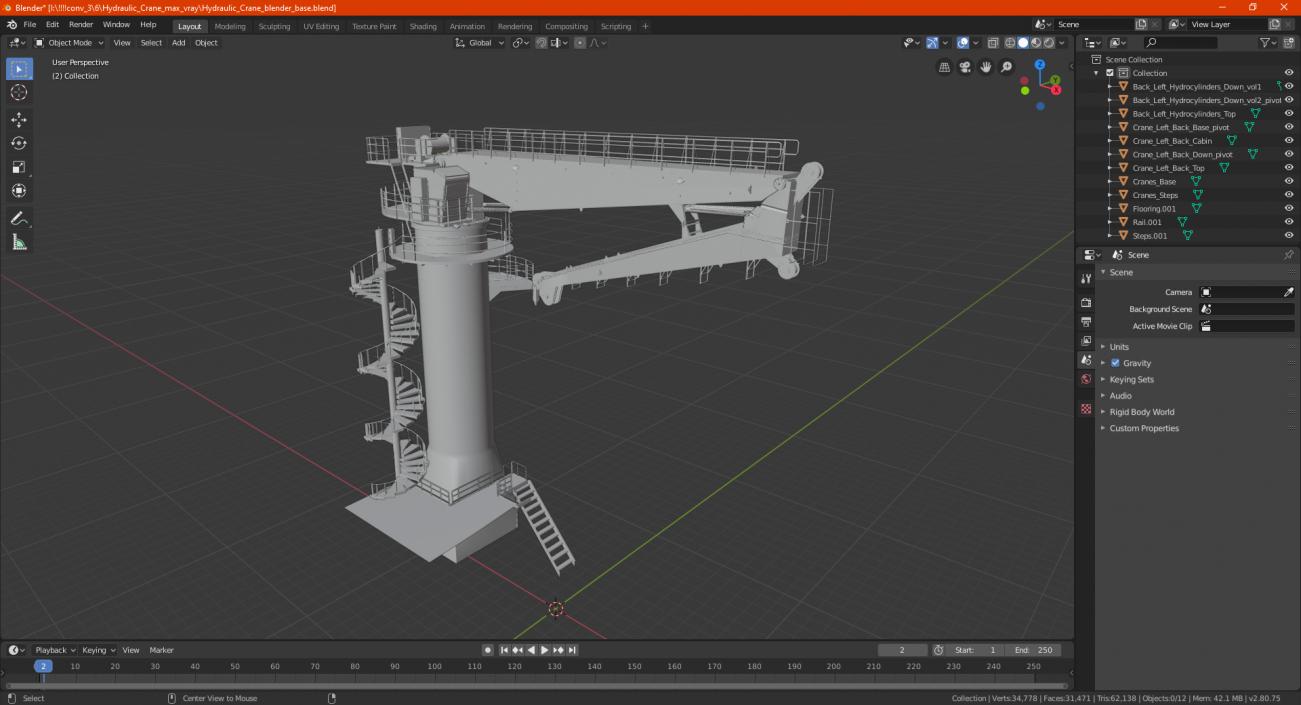 3D model Hydraulic Crane