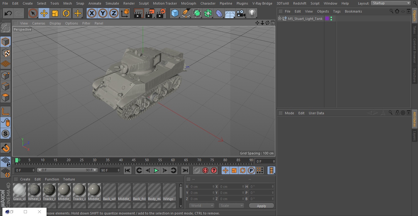 3D model M5 Stuart Light Tank