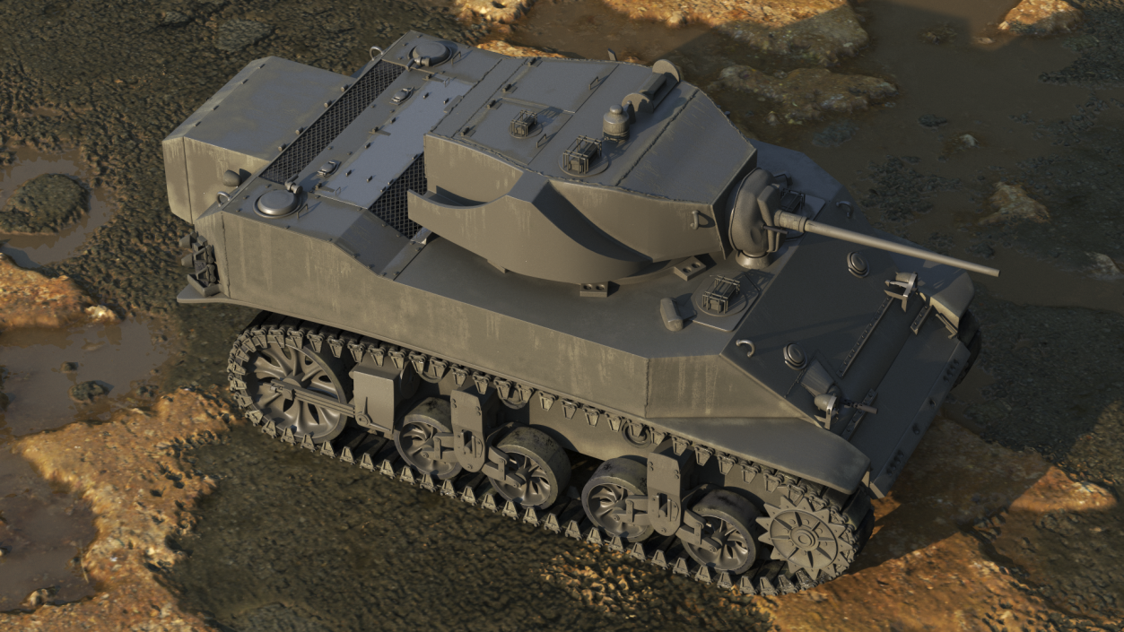 3D model M5 Stuart Light Tank