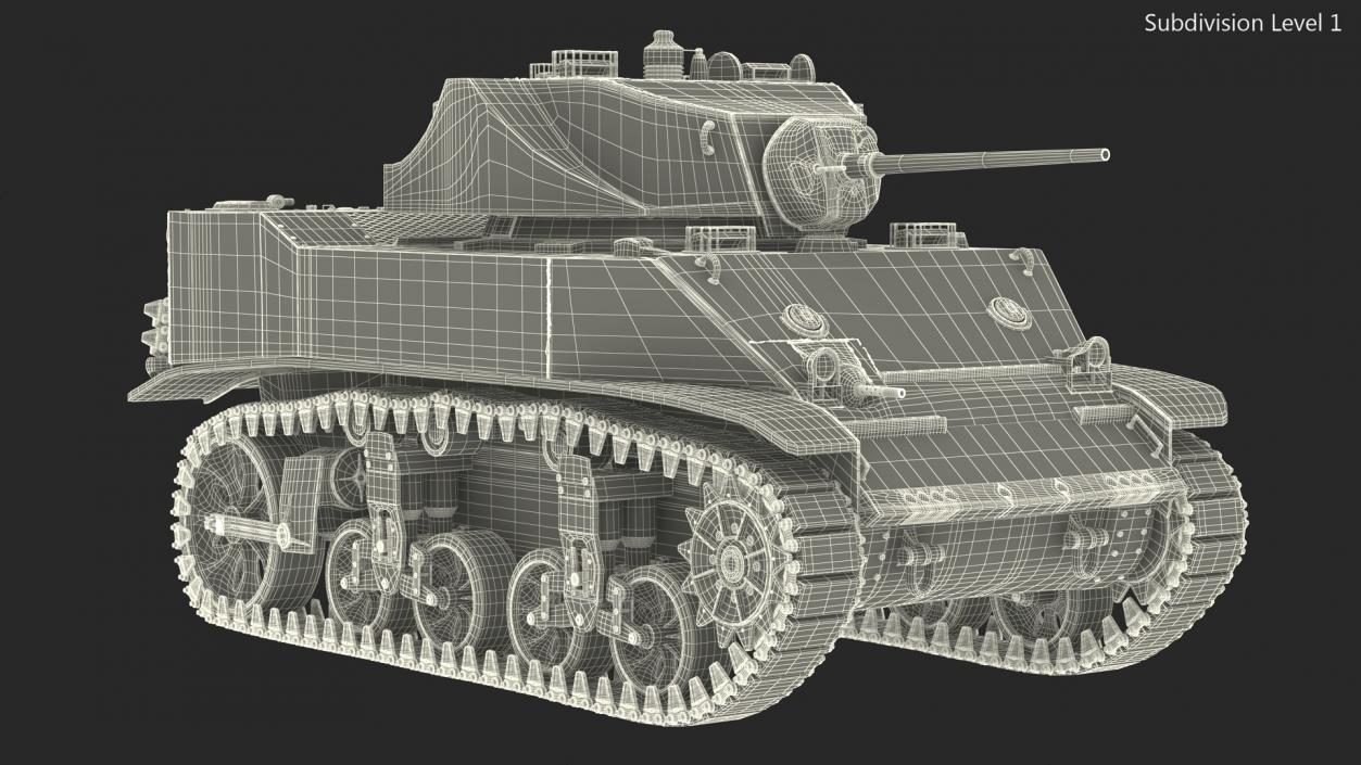 3D model M5 Stuart Light Tank