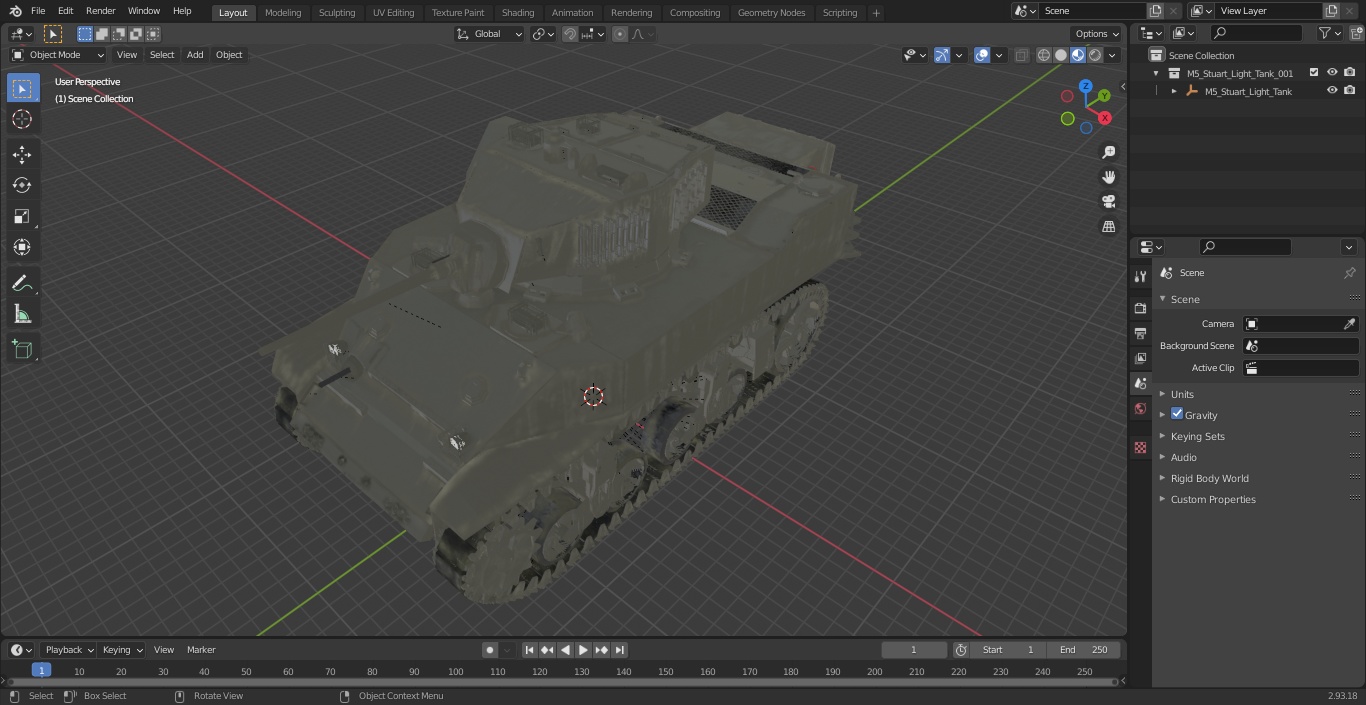 3D model M5 Stuart Light Tank