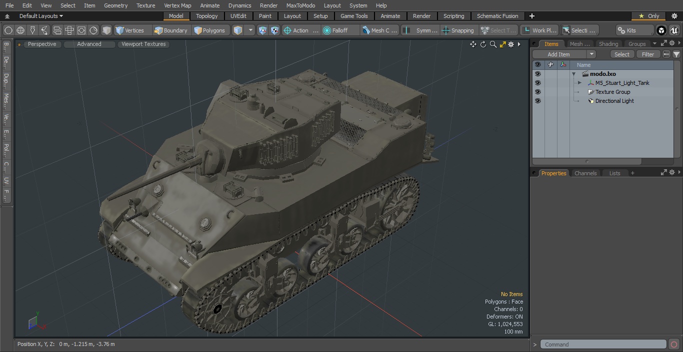 3D model M5 Stuart Light Tank