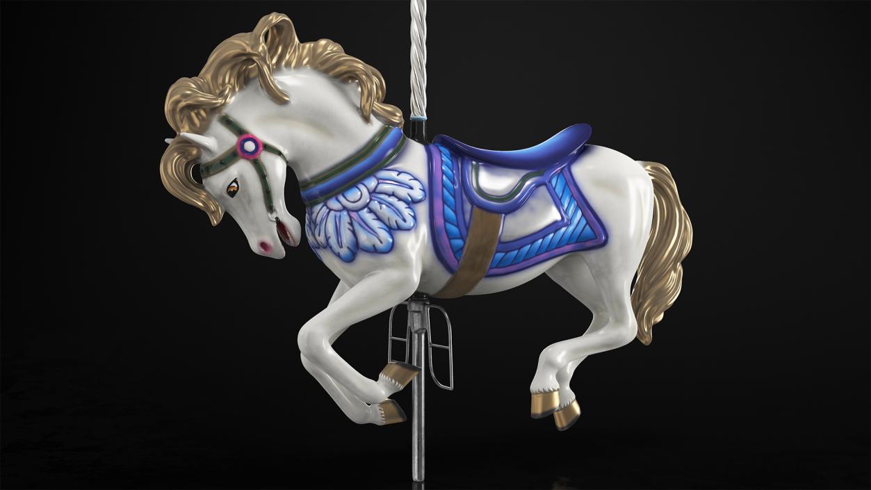 Carousel Galloping Horses Set 3D model