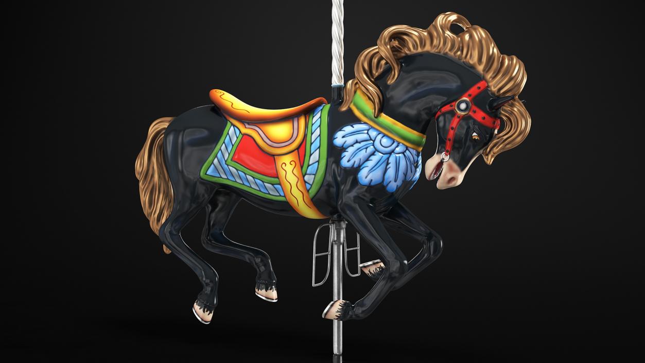 Carousel Galloping Horses Set 3D model