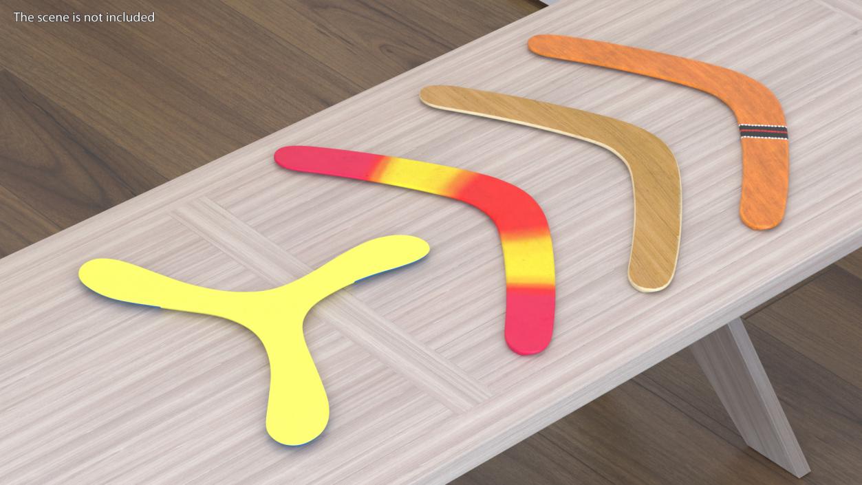 Heavy Wooden Boomerang 3D