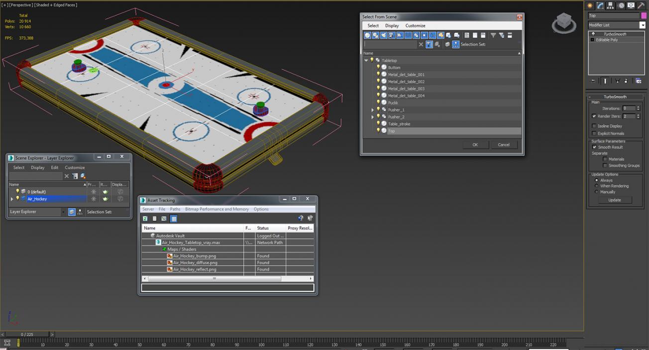 Air Hockey Tabletop 3D model