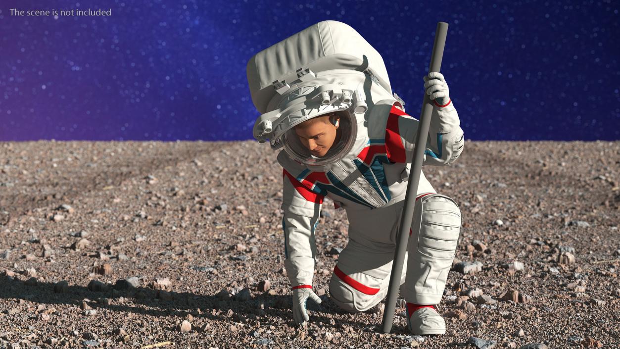 Astronaut Wearing Futuristic Spacesuit Fur Rigged 3D model