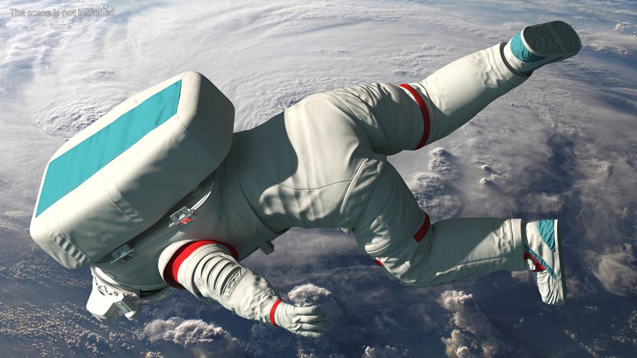 Astronaut Wearing Futuristic Spacesuit Fur Rigged 3D model