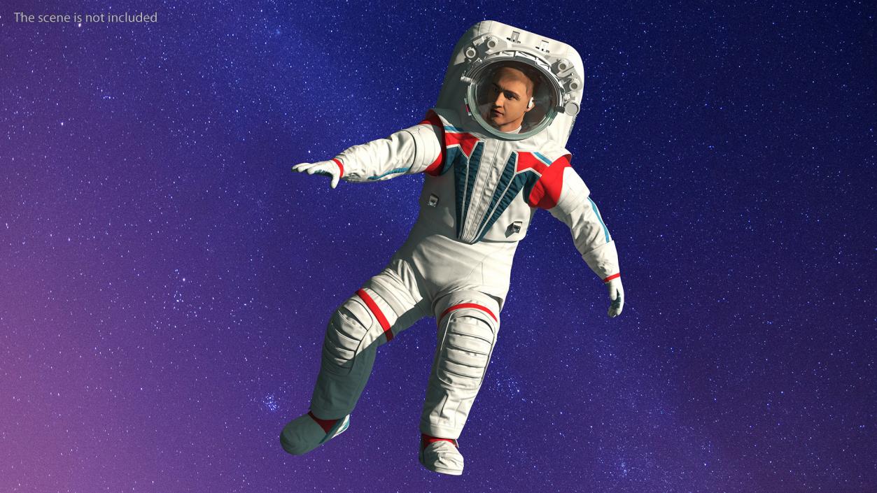 Astronaut Wearing Futuristic Spacesuit Fur Rigged 3D model