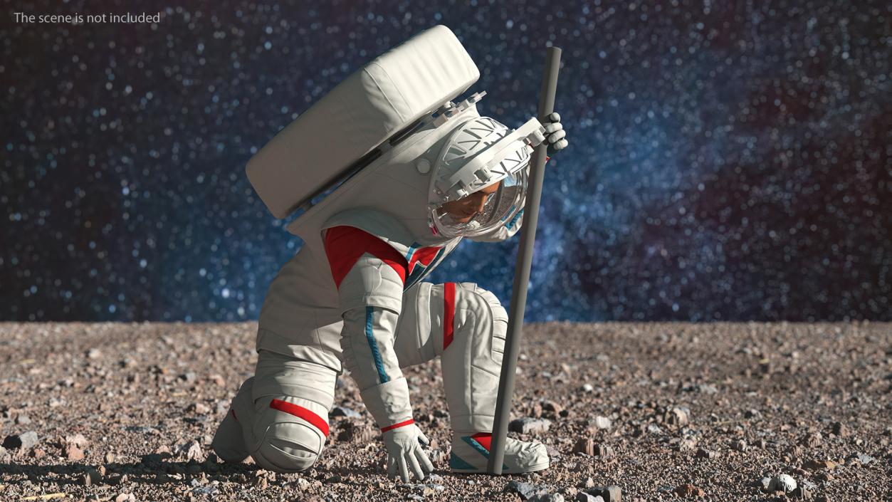 Astronaut Wearing Futuristic Spacesuit Fur Rigged 3D model