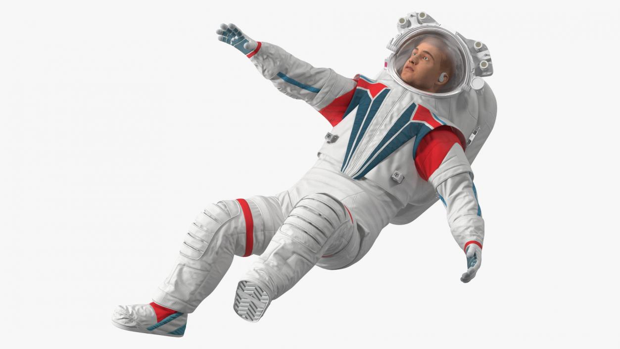 Astronaut Wearing Futuristic Spacesuit Fur Rigged 3D model