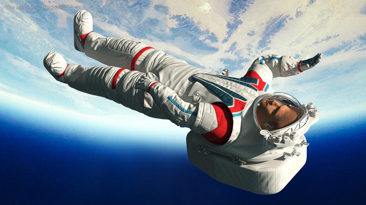 Astronaut Wearing Futuristic Spacesuit Fur Rigged 3D model