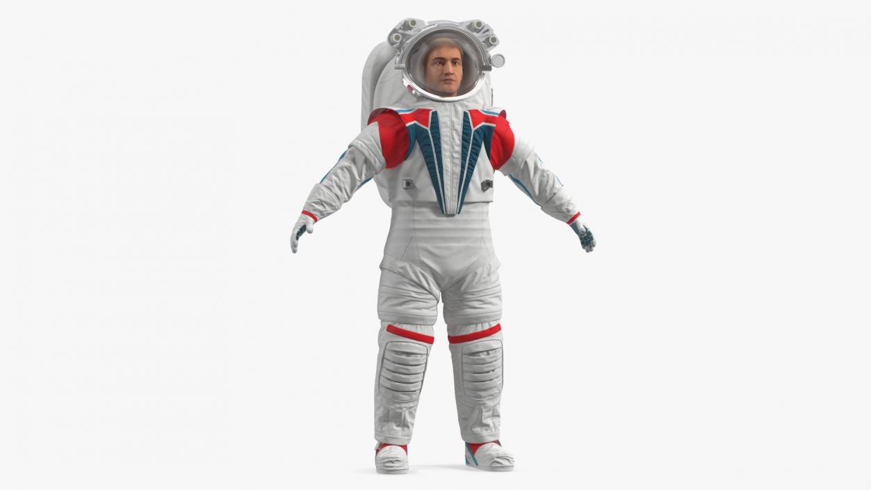 Astronaut Wearing Futuristic Spacesuit Fur Rigged 3D model