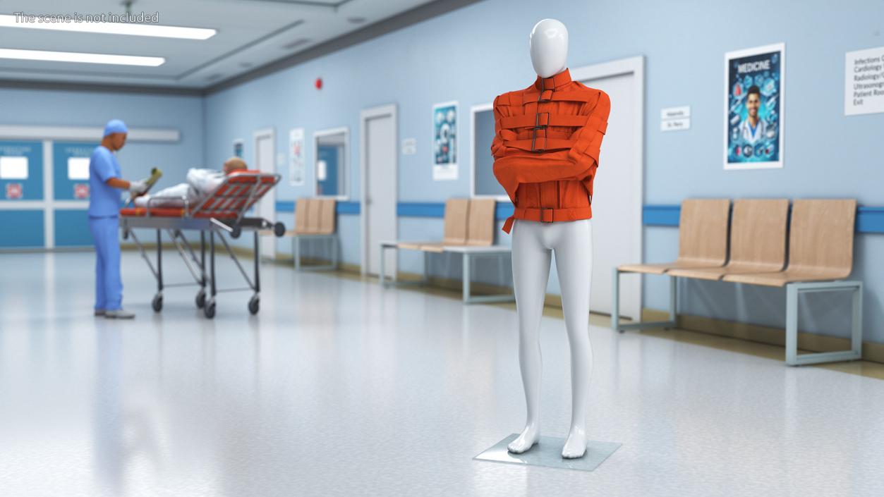 Mannequin in Straitjacket Orange 3D