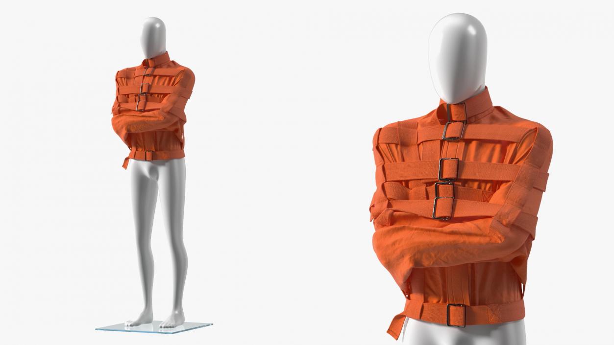 Mannequin in Straitjacket Orange 3D