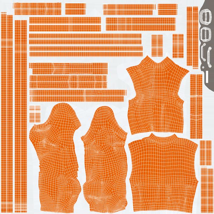 Mannequin in Straitjacket Orange 3D