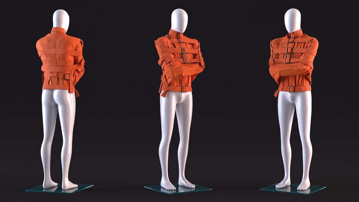 Mannequin in Straitjacket Orange 3D