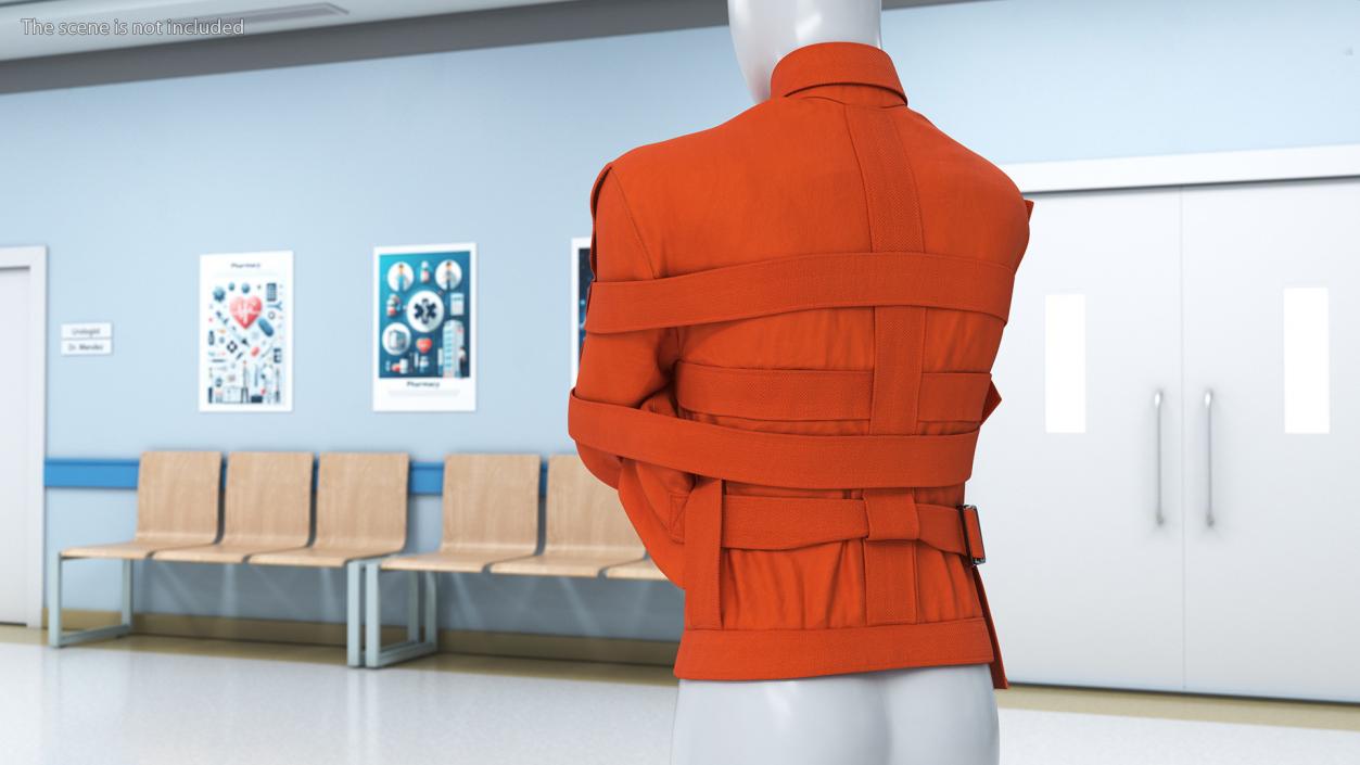 Mannequin in Straitjacket Orange 3D