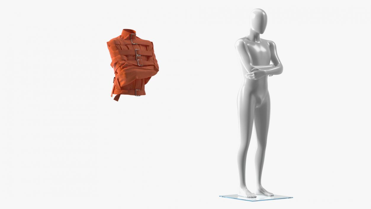 Mannequin in Straitjacket Orange 3D