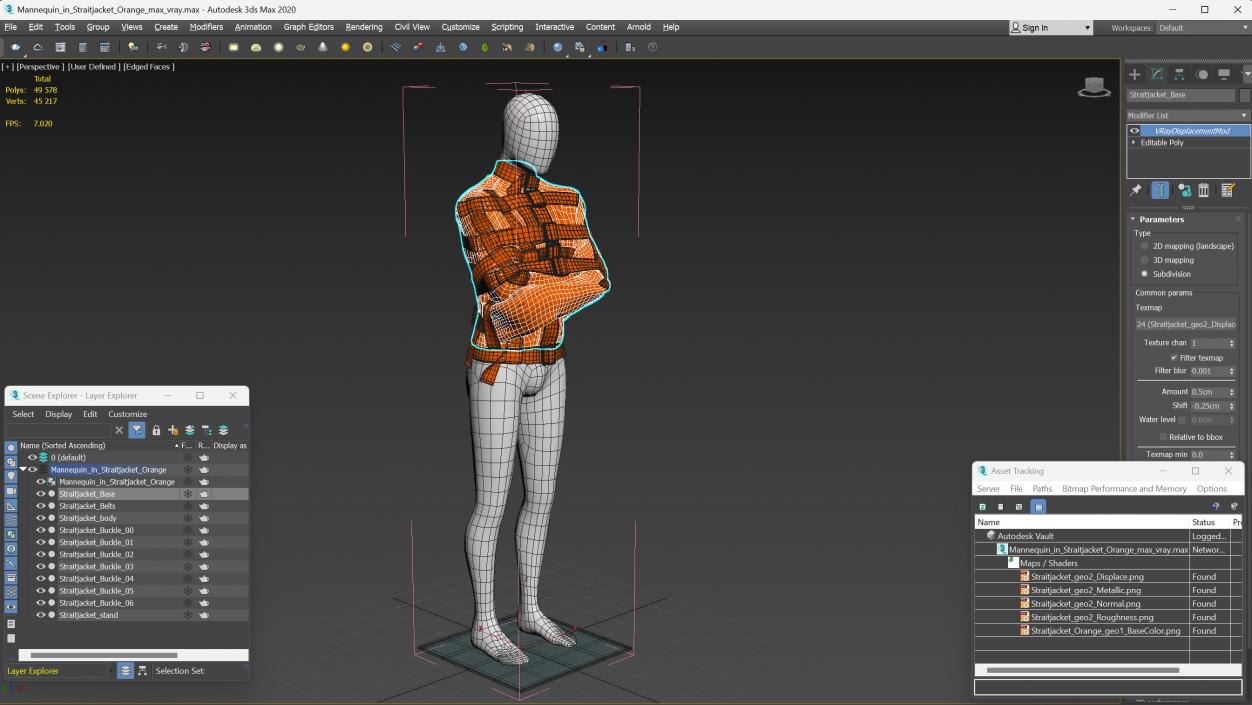 Mannequin in Straitjacket Orange 3D