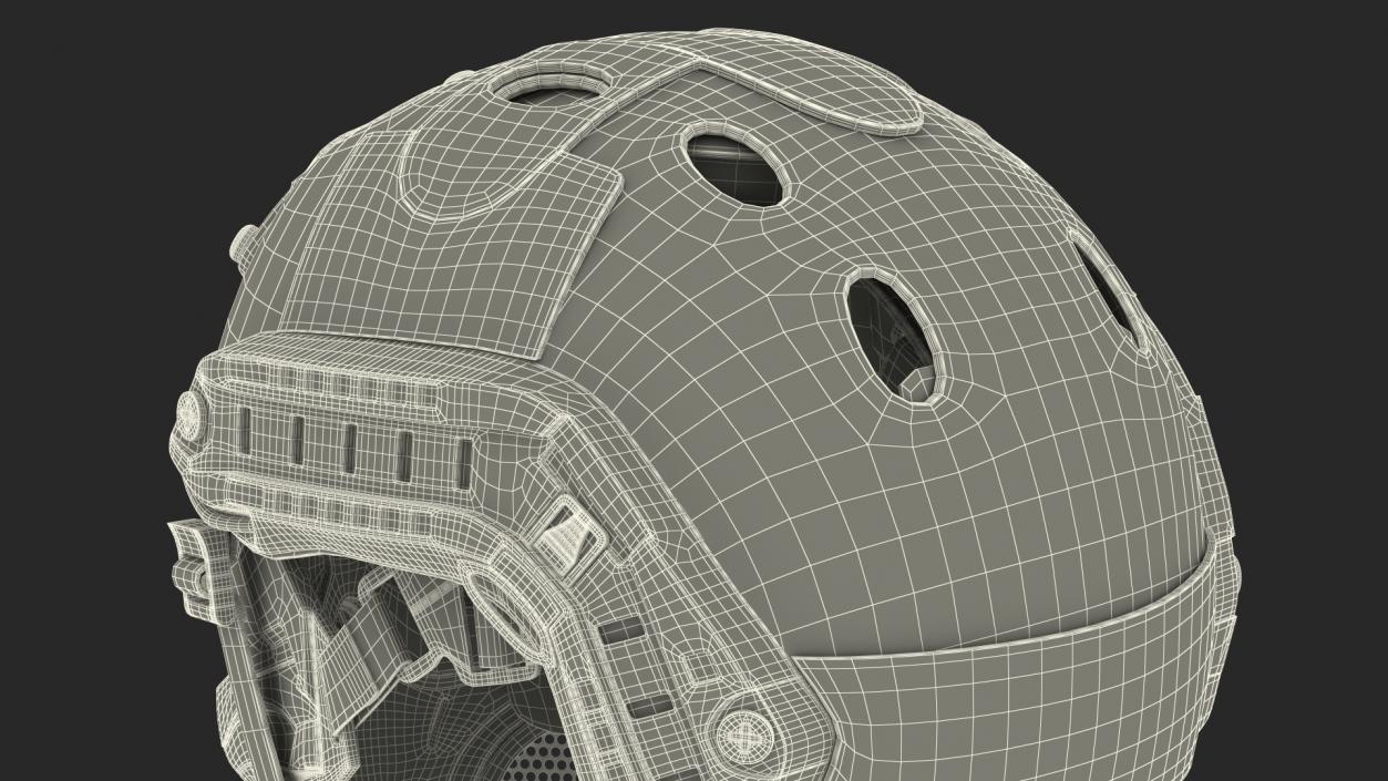 3D Khaki Airsoft Tactical Helmet and Mask model